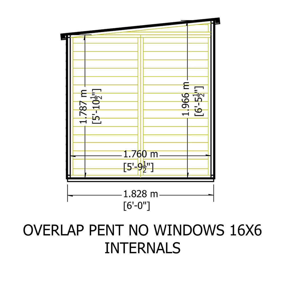 Shire GB Garden Value 16 x 6ft Overlap Pent Garden Shed Image 7