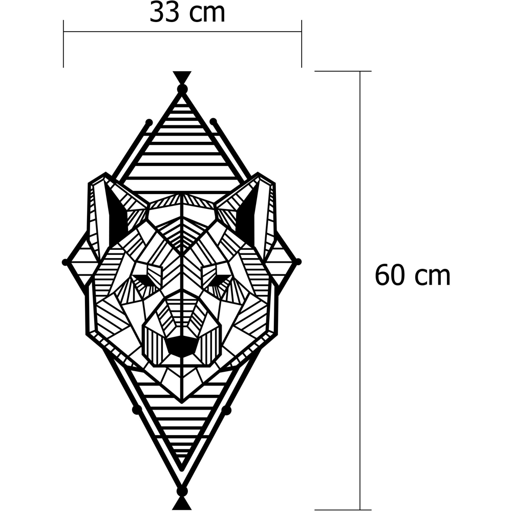 Decortie Geo Wild Modern Wolf Design Black Metal Wall Art Image 4