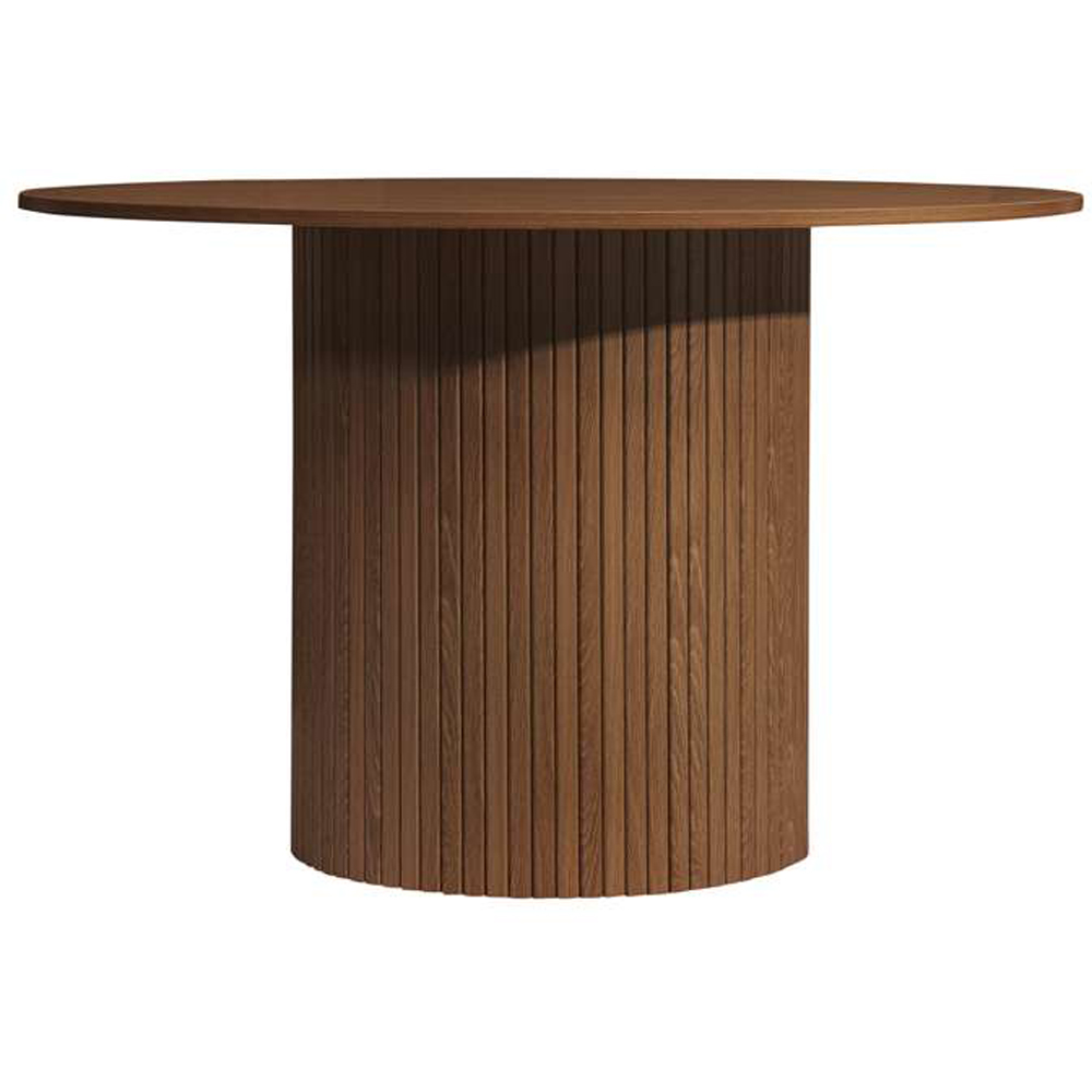 Birlea Axel 4 Seater Round Fluted Dining Table Walnut Image 3