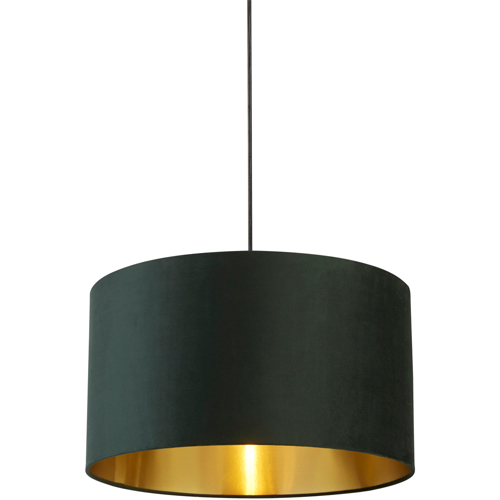Lighting Collection Green Gold Inner Velvet Drum Shade 50cm Image 3