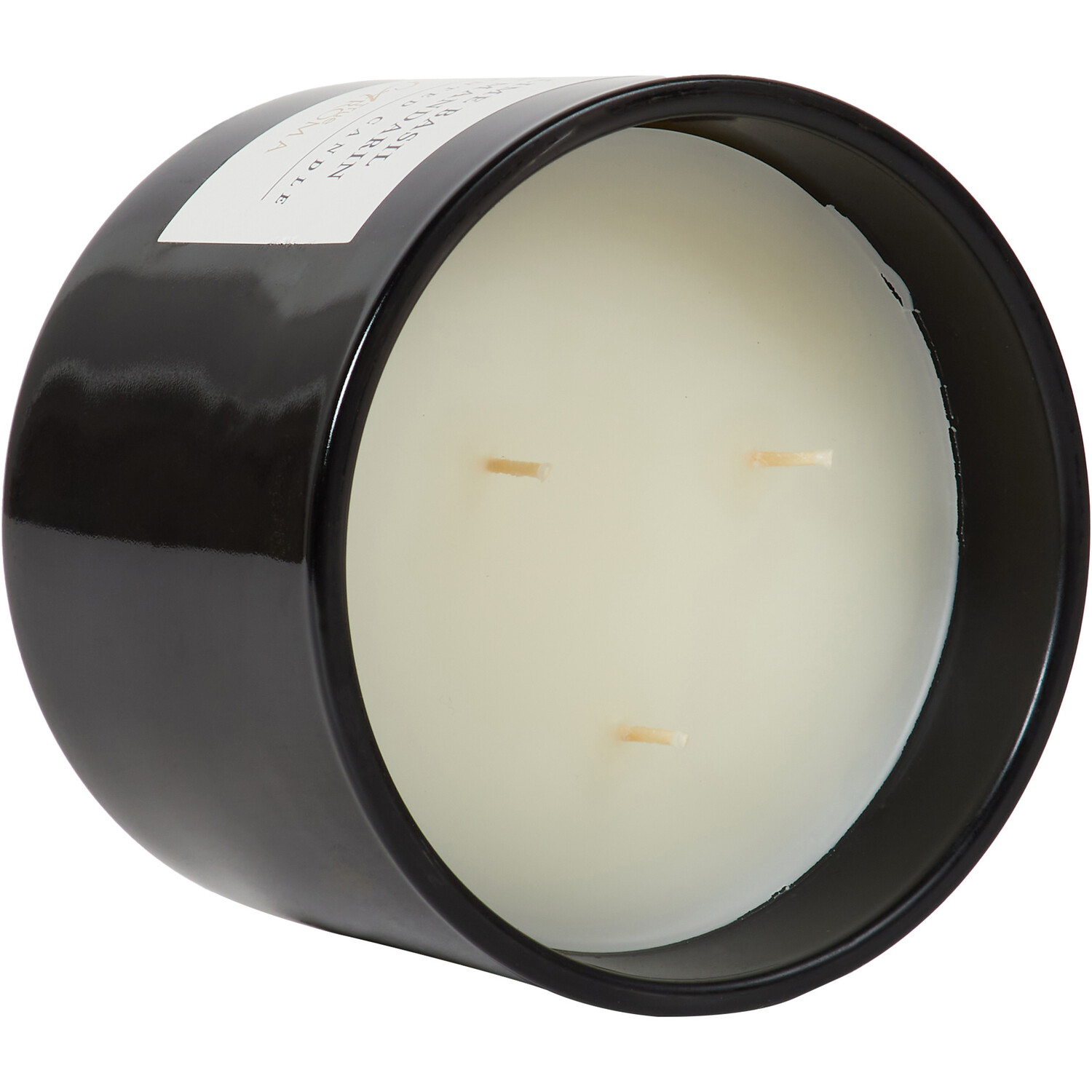 Lime Basil & Mandarin Scented Candle - Black Image 3