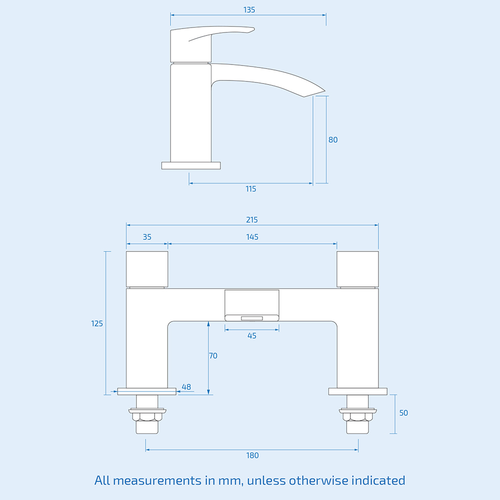 Nes Home Libra Waterfall Matte Black Bath Filler Tap and Basin Mixer Tap with Waste Image 5