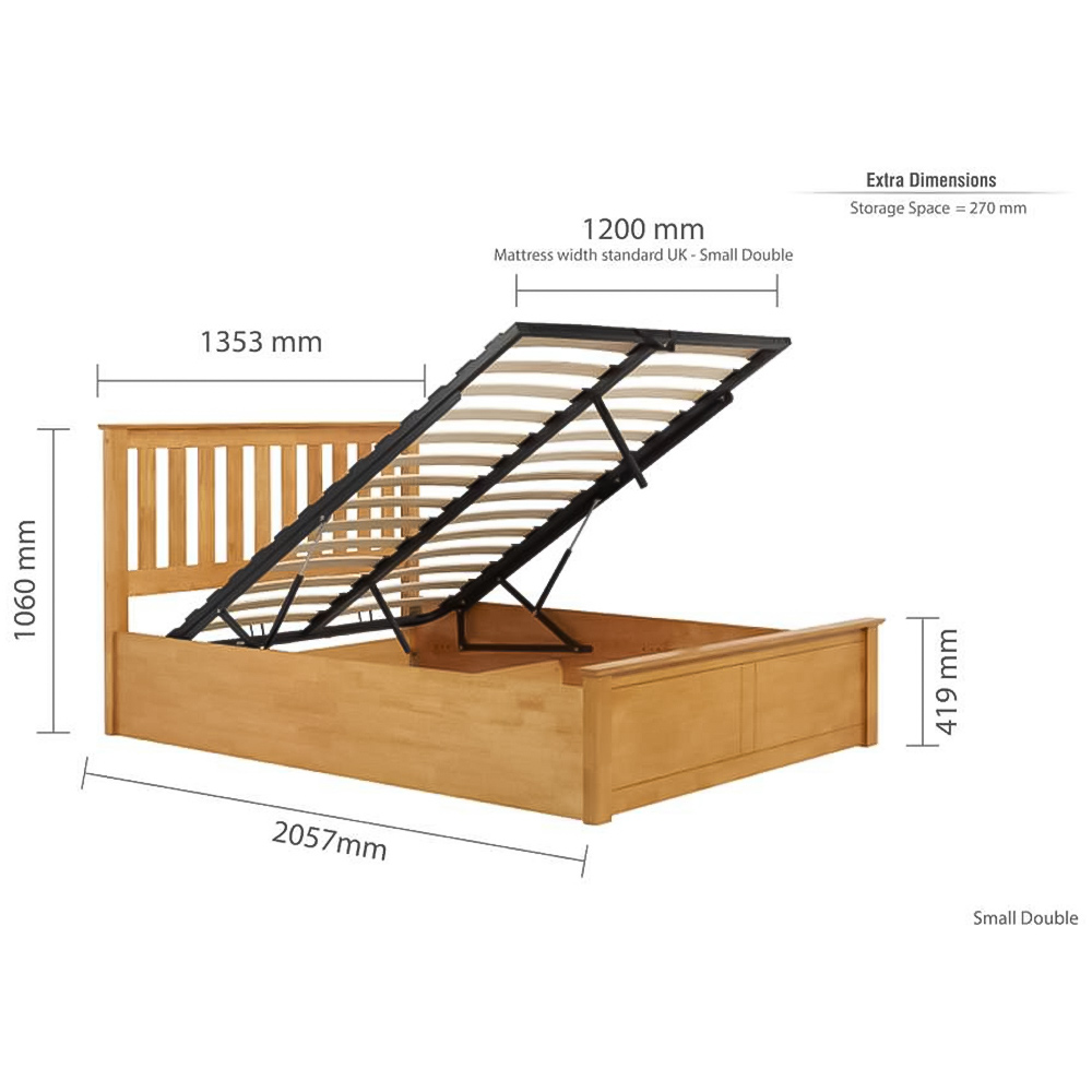 Phoenix Small Double Brown Ottoman Bed Image 9