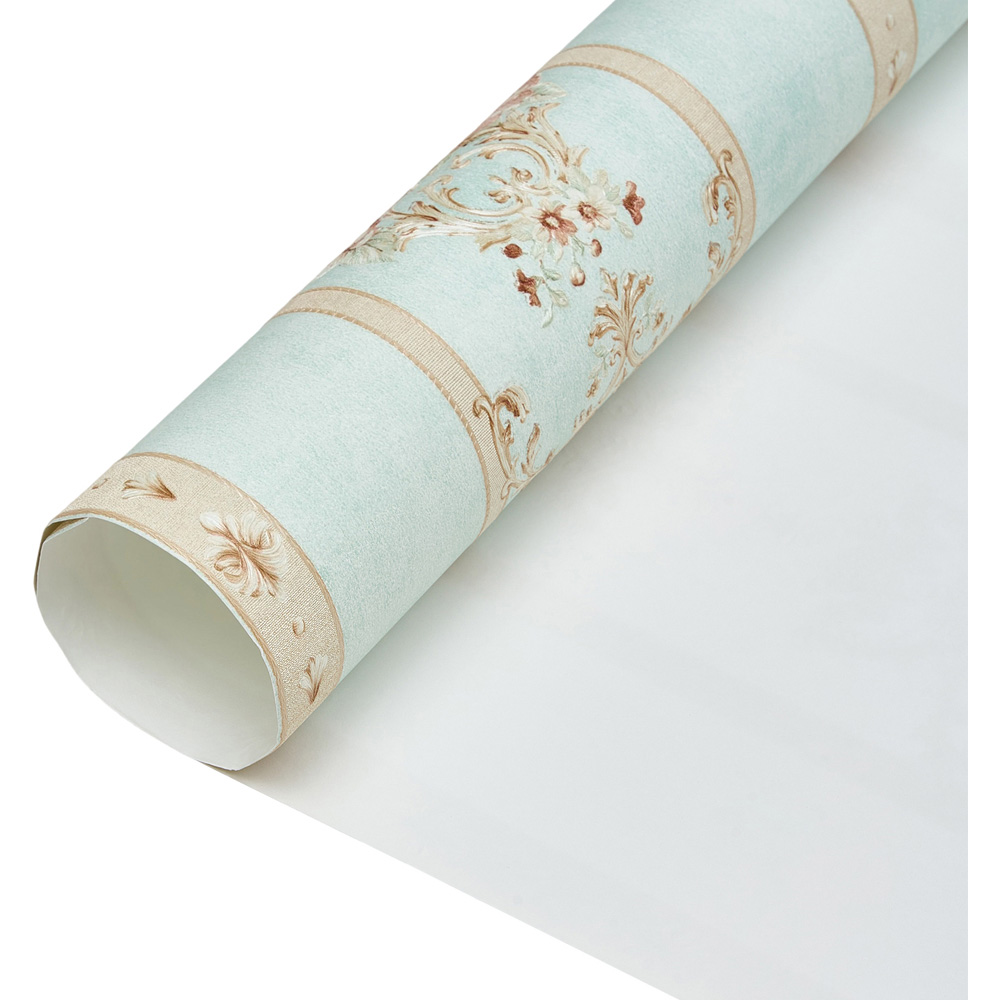 Living and Home Light Green Flower Pattern Damask 3D Embossed Wallpaper Roll 950 x 53cm Image 4