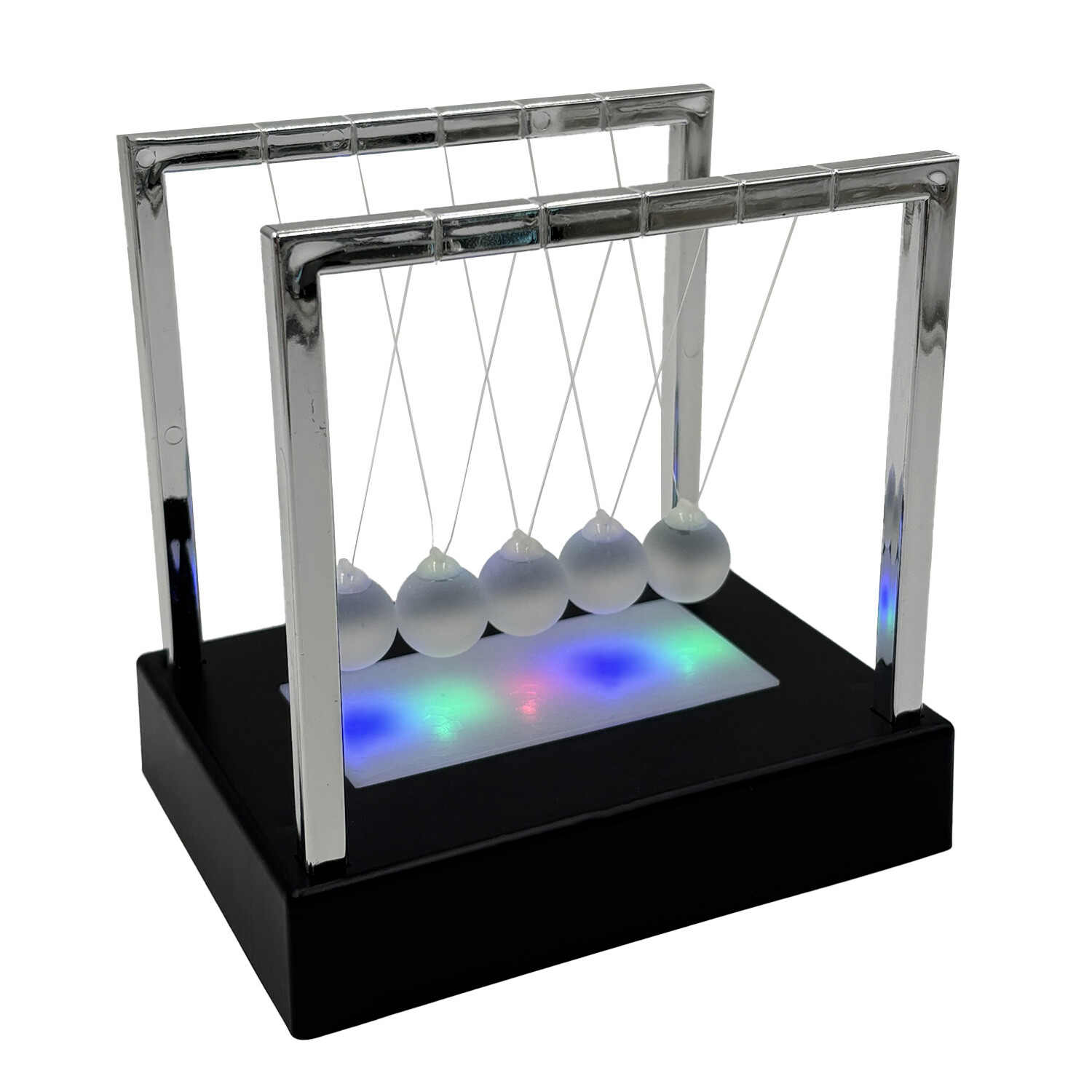 Light Up LED Newtons Cradle Multicolour Image 2