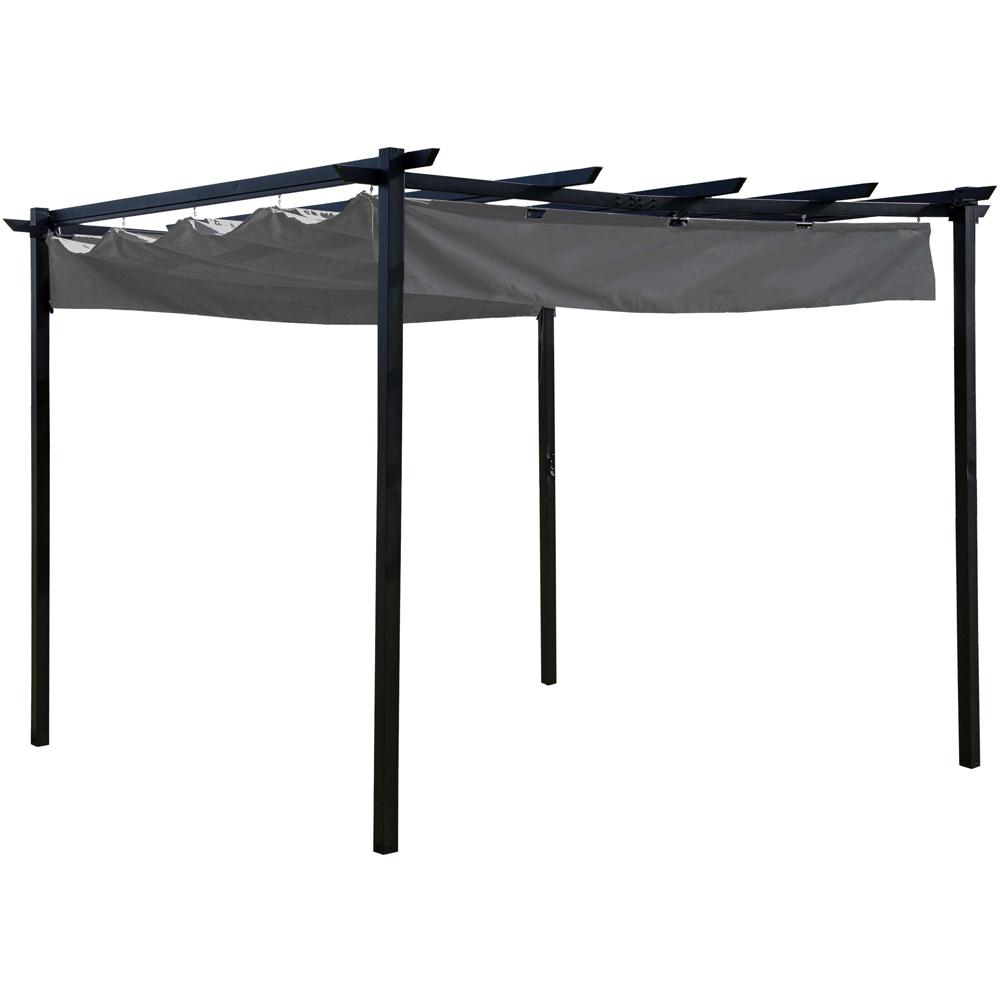 Charles Bentley Steel Pergola Grey 3x3m Image 2