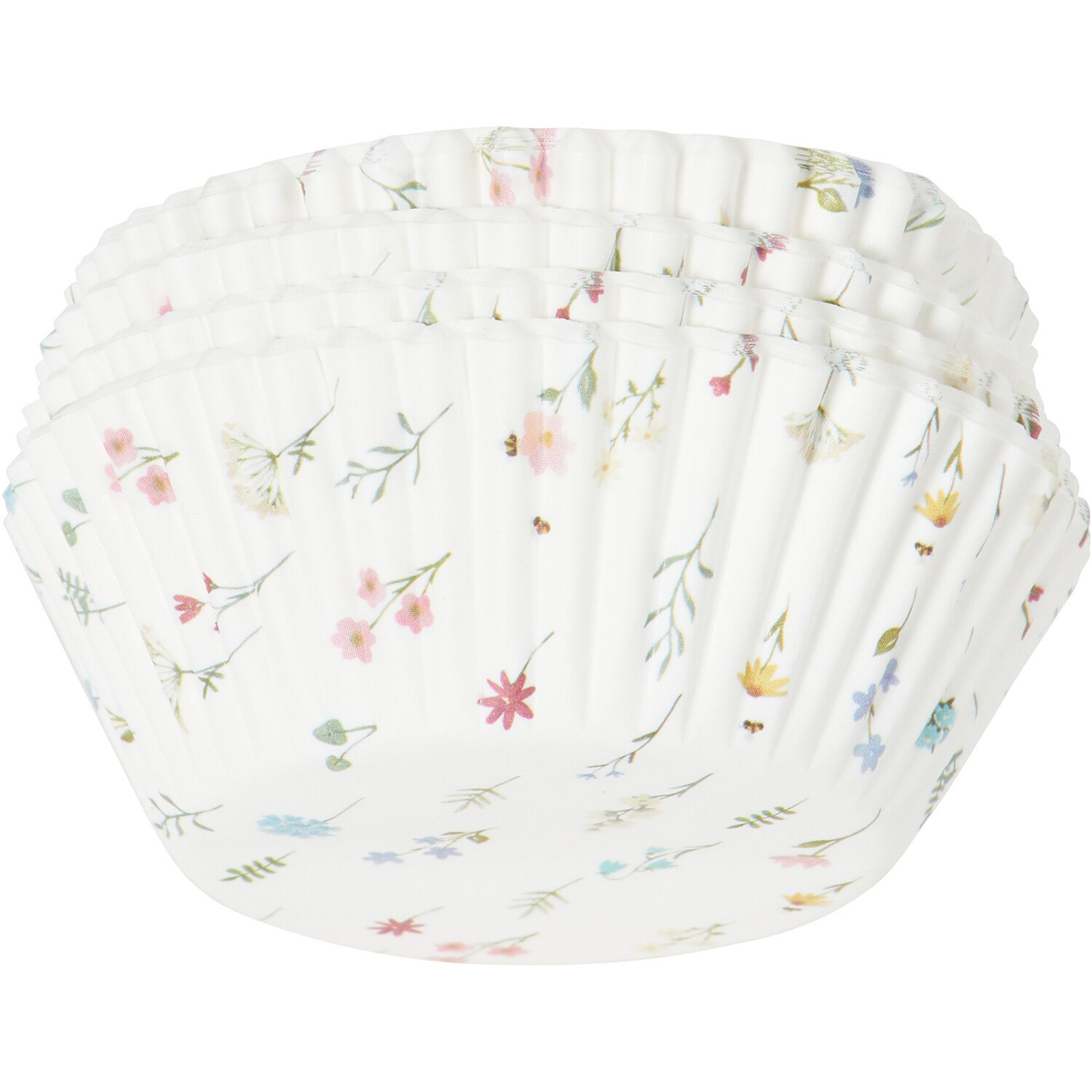 Pack of 100 Flower Market Cupcake Cases - White Image 4