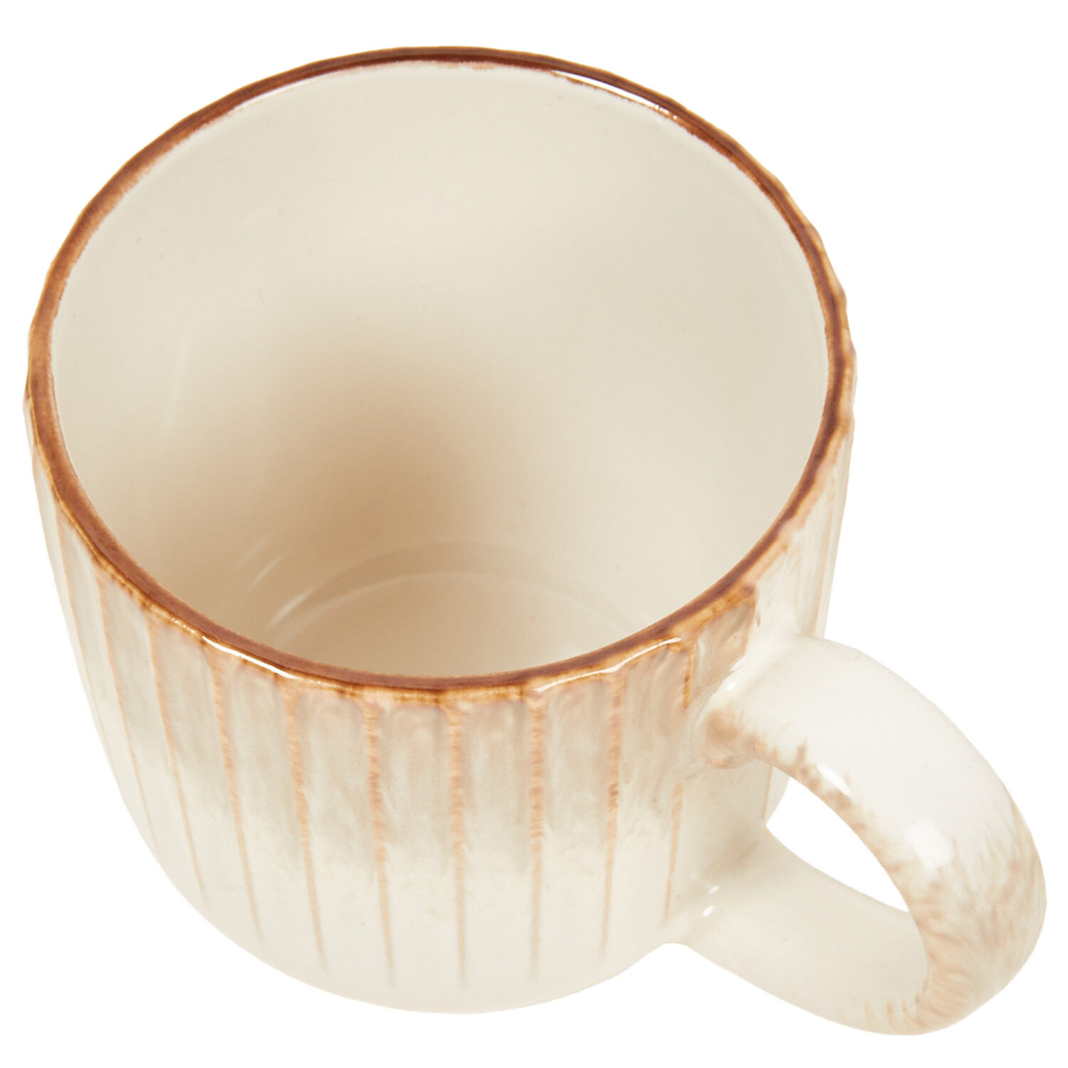Embossed Reactive Glaze Mug 360ml - Cream Image 3