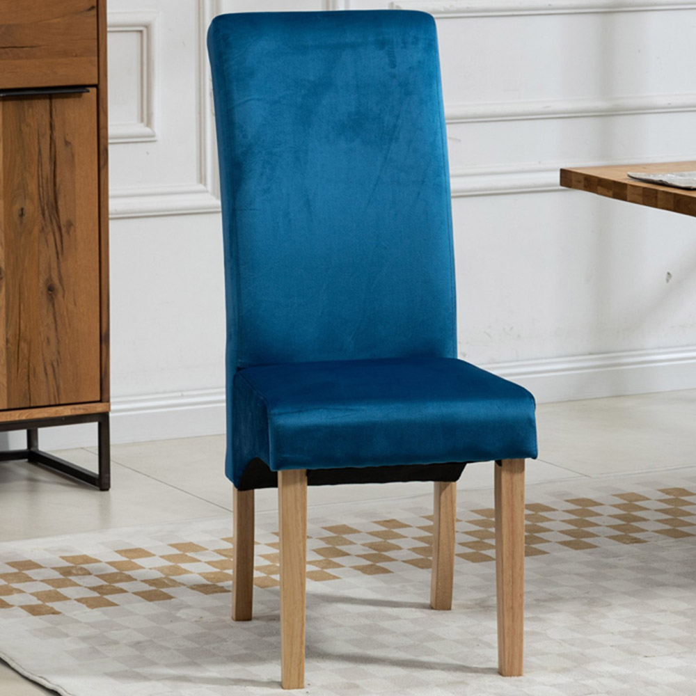 Artemis Home Rimini Set of 2 Blue Velvet Fabric Dining Chair Image 1