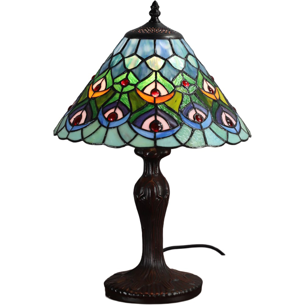 Acacia Home Tiffany Peacock Table Lamp 30.4cm Image 1