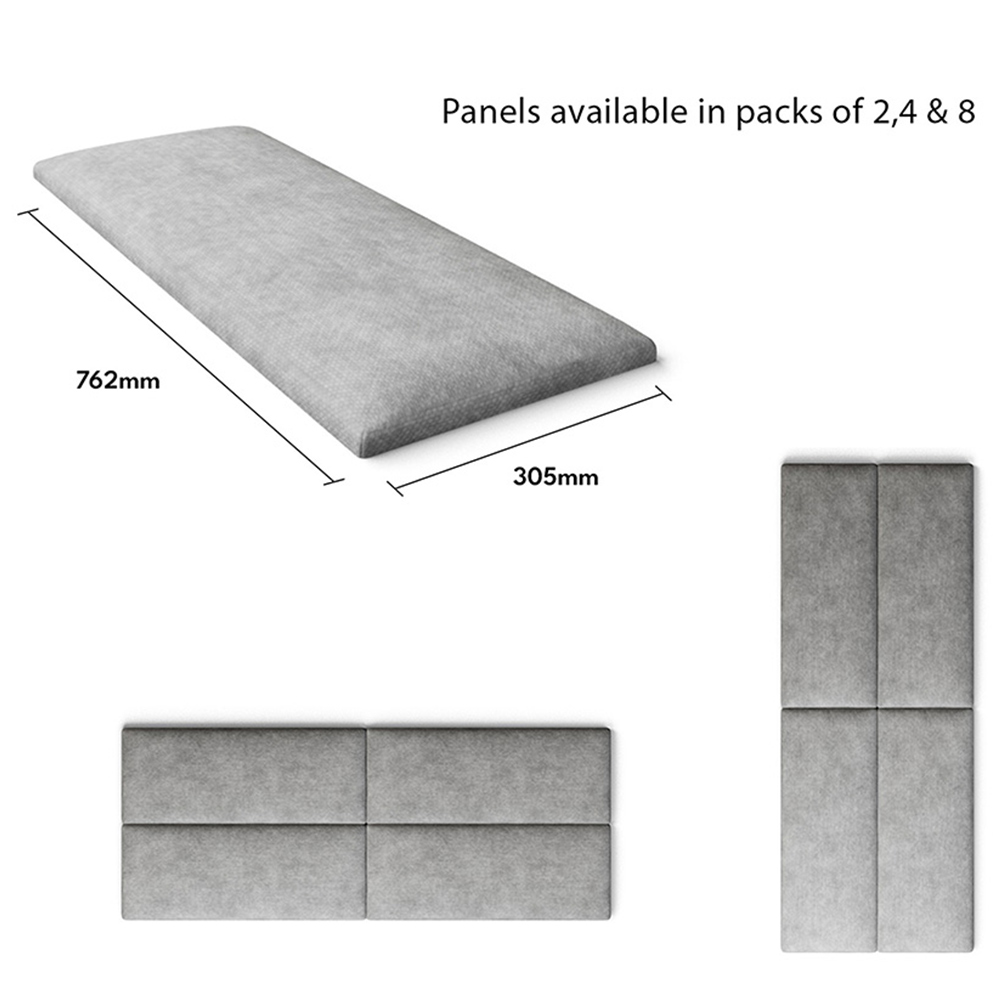 Aspire EasyMount Silver Kimiyo Linen Upholstered Wall Mounted Headboard Panels 4 Pack Image 5