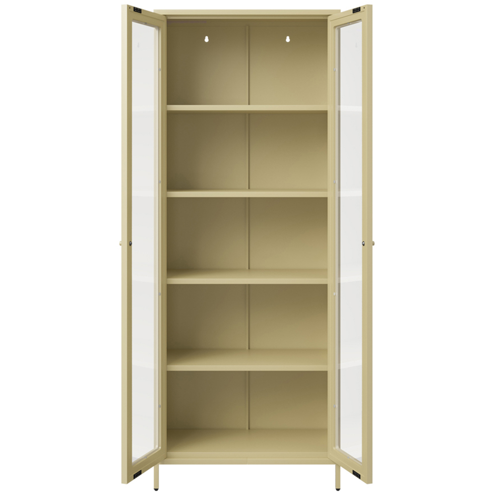 LPD Home Mase 2 Door Beige Glass Display Cabinet Image 4
