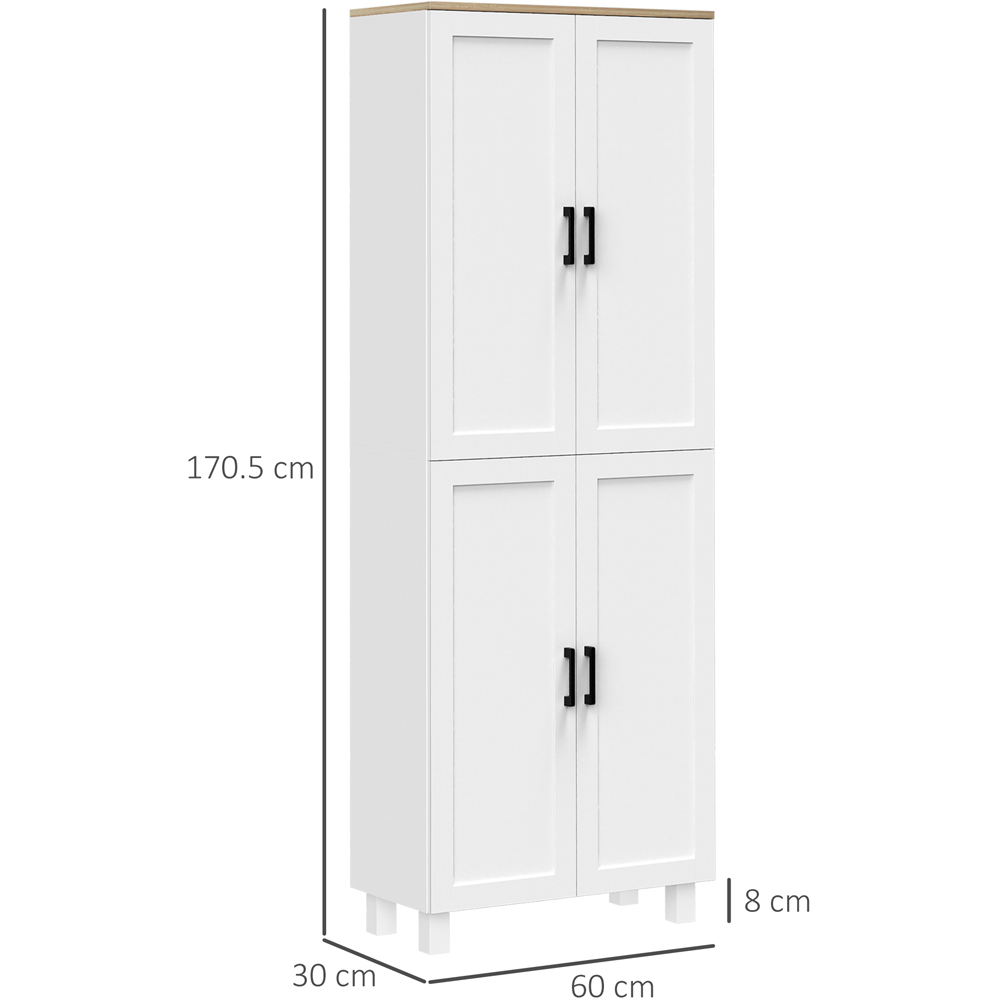 Portland 4 Door White Kitchen Storage Cabinet Image 9