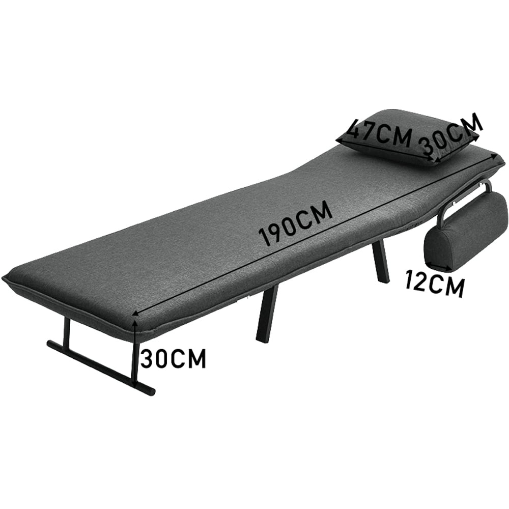 Living and Home Single Seater Grey Convertible Sofa Bed Image 9
