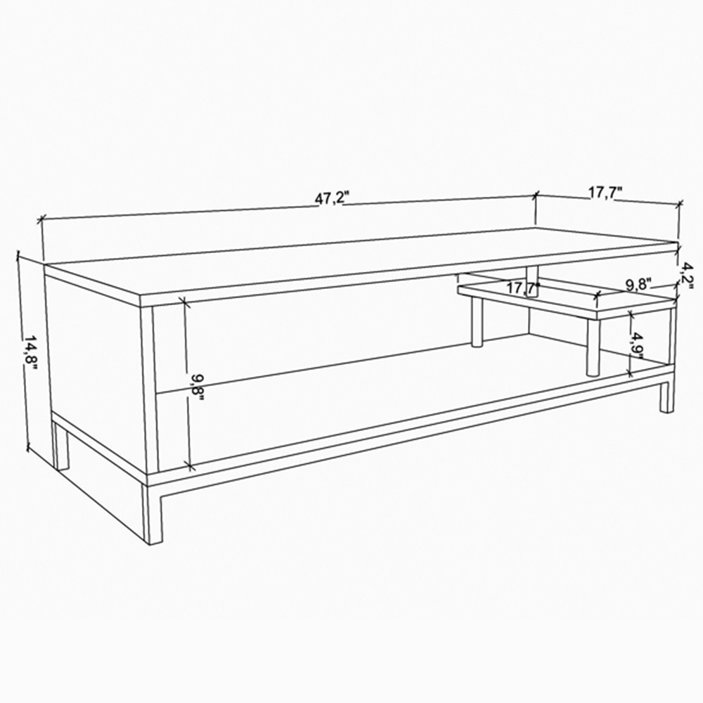 Decorotika Reilly 2 Shelf Gold and Sapphire Oak TV Unit Image 6