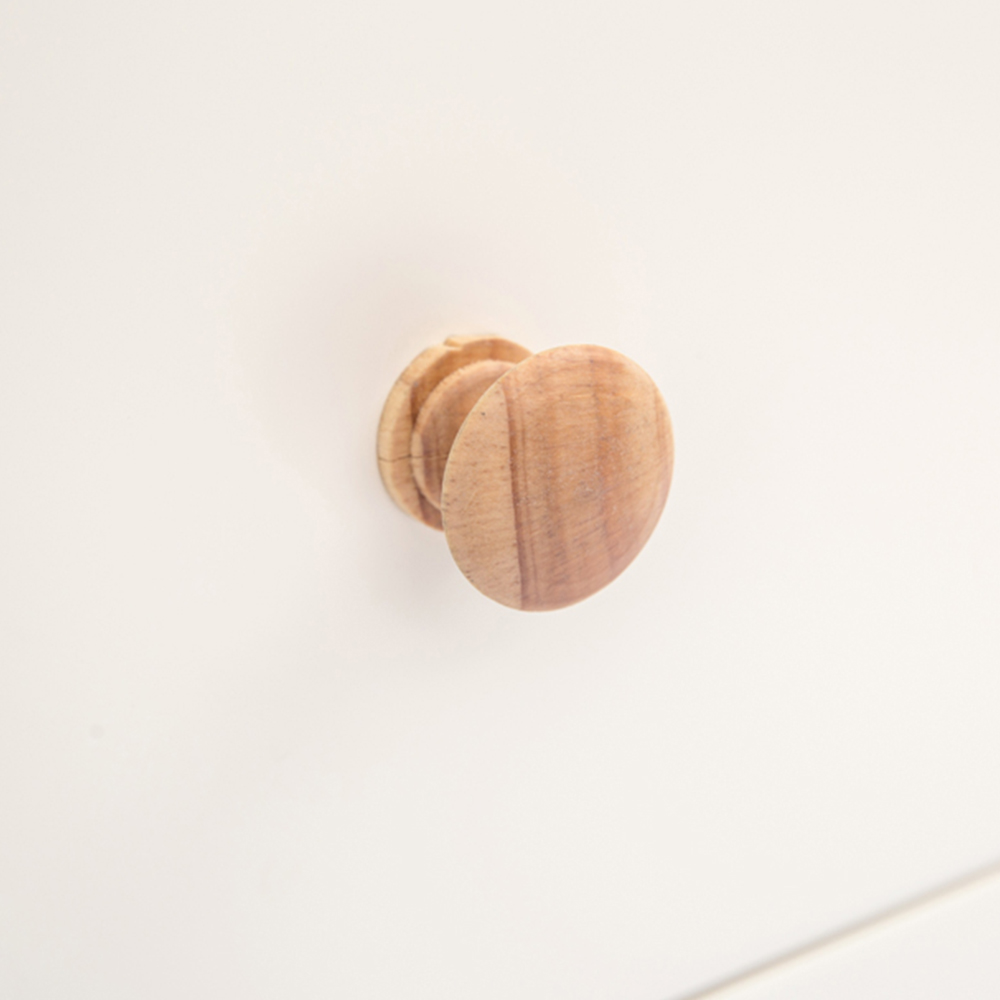 Cabinet Bits Trevi 5 Drawer White Wood Knob Chest of Drawers Image 7