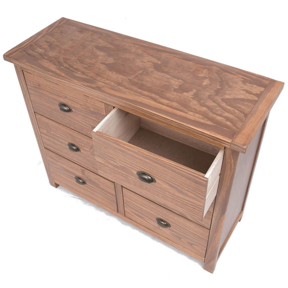 Cabinet Bits Padua 6 Drawer Brown Brass Cup Handle Chest of Drawers Image 5