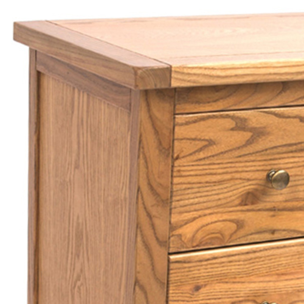 Cabinet Bits Salerno 5 Drawer Brown Brass Knob Chest of Drawers Image 6