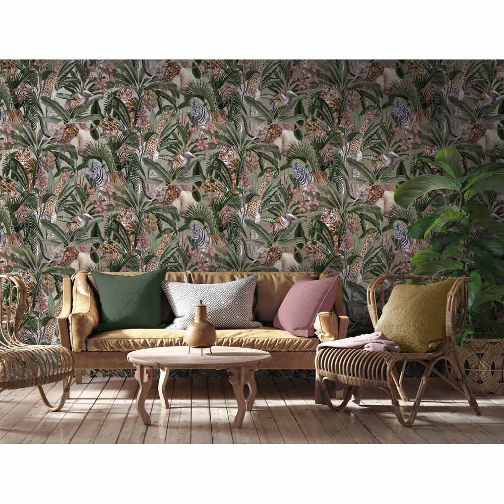 Holden Decor Safari Fusion Gilver Wallpaper Image 4