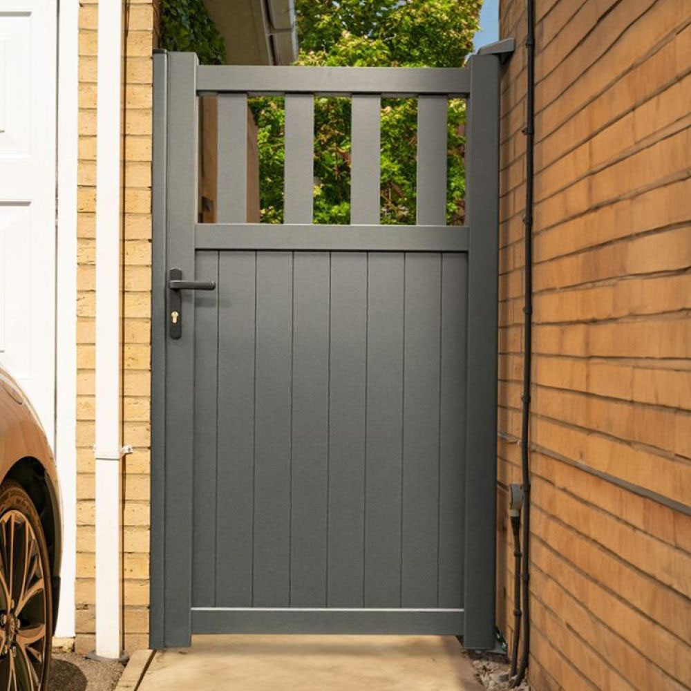 Readymade Gates Anthracite Grey Aluminium Vertical Mix Infill Pedestrian Gate 2000 x 1100mm Image 2