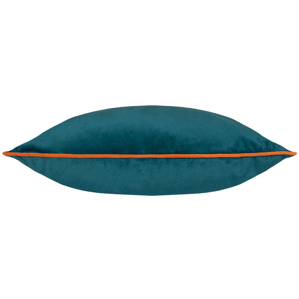 Paoletti Meridian Teal Tiger Velvet Cushion Image 2