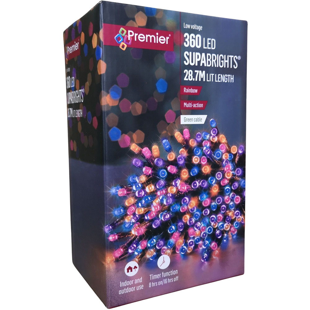 Premier SupaBrights 360 Rainbow LED Multi-Function Christmas String Light 28.7m Image 2