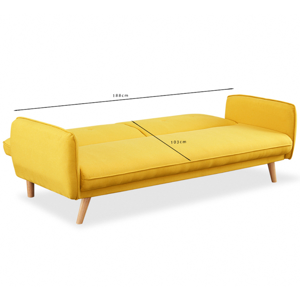 Home Detail Belmont Double Sleeper Mustard Fabric Sofa Bed Image 9