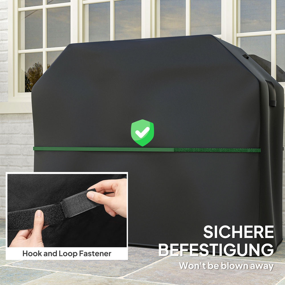 Outsunny Black Waterproof UPF30 Barbecue Cover 147 x 61 x 122cm Image 7