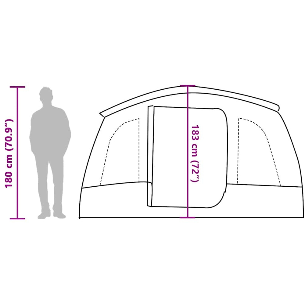 Walplus 8 Person Waterproof Tunnel Family Tent Blue Image 9