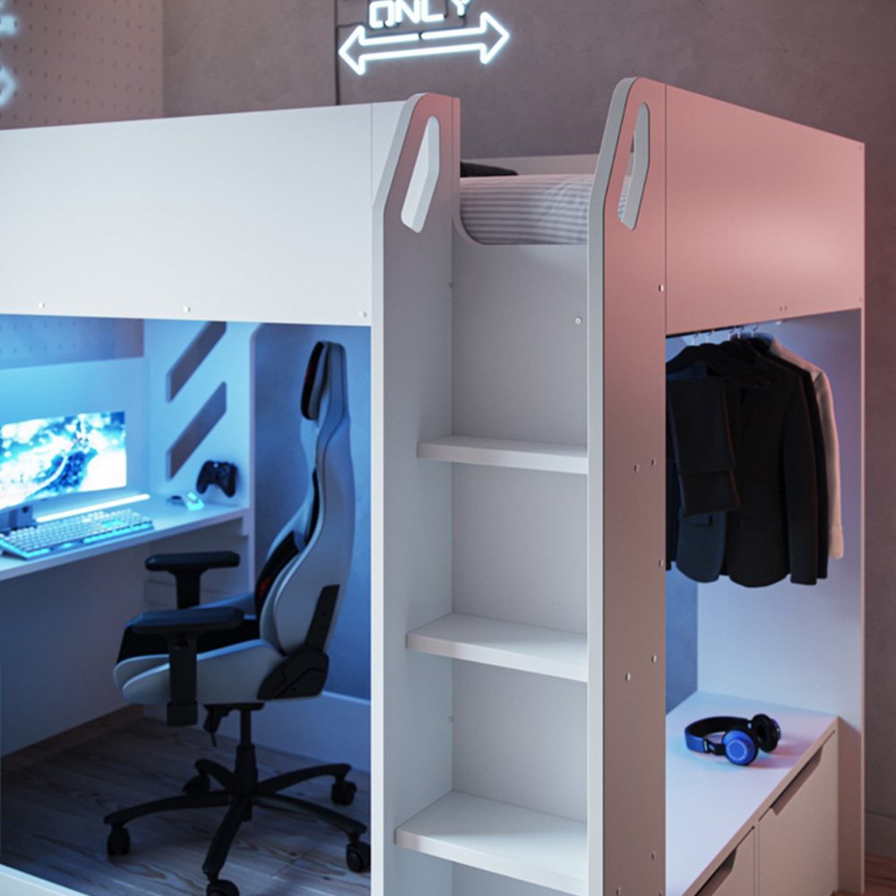 Recoil Shuttle Single White High Sleeper Image 2