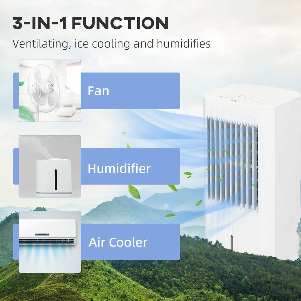 HOMCOM White Portable Air Cooler with Humidifier Image 5