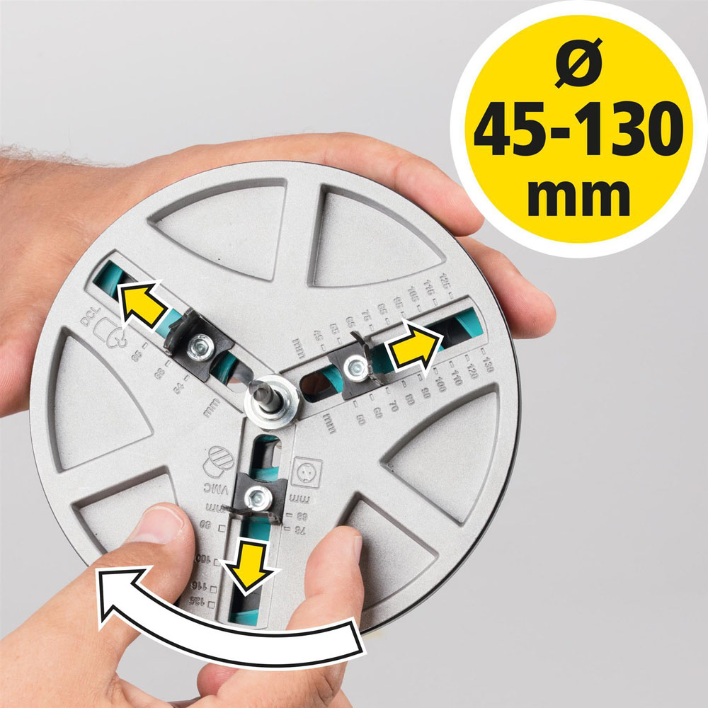 Wolfcraft R211485 Adjustable Hole Saw 45 - 130mm Image 5