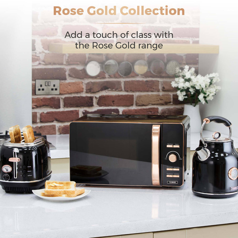 Tower T24021 Black and Rose Gold 20L Digital Microwave Image 6