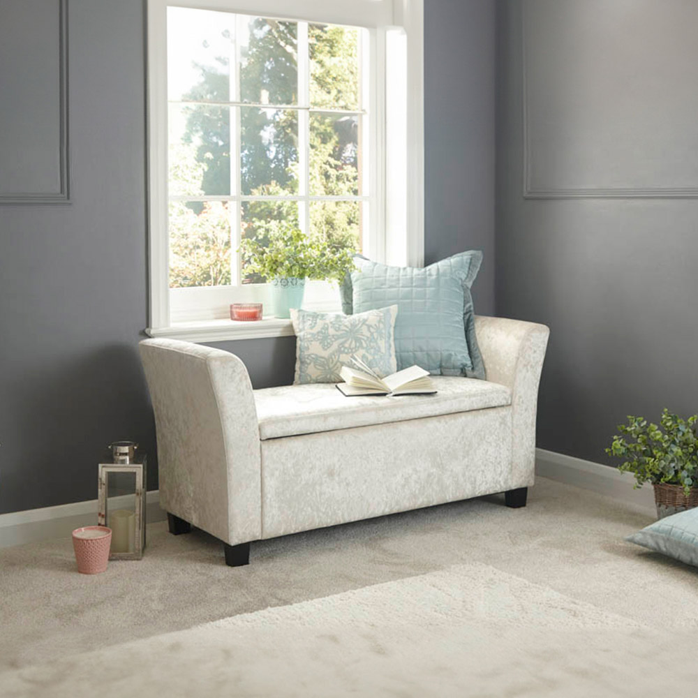 GFW Verona Crushed Velvet Upholstered Window Seat Image 4