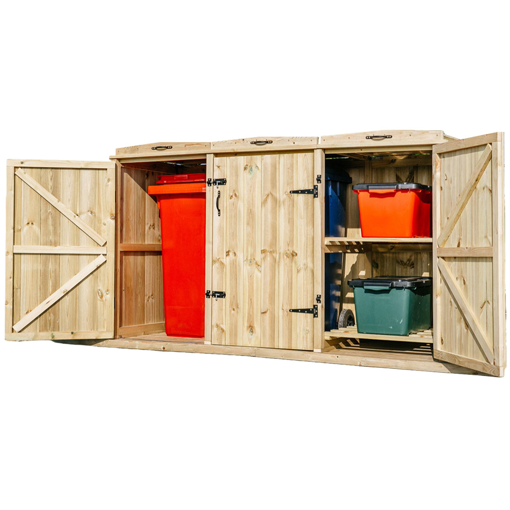 The Garden Village Chatburn 4 Recycle Box Single Wheelie Bin Shed Image 3
