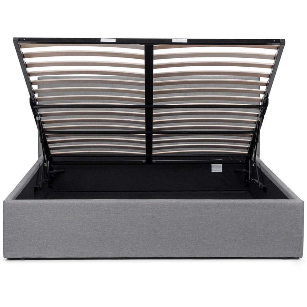 Julian Bowen Rialto Double Light Grey Linen Lift Up Storage Bed Image 5