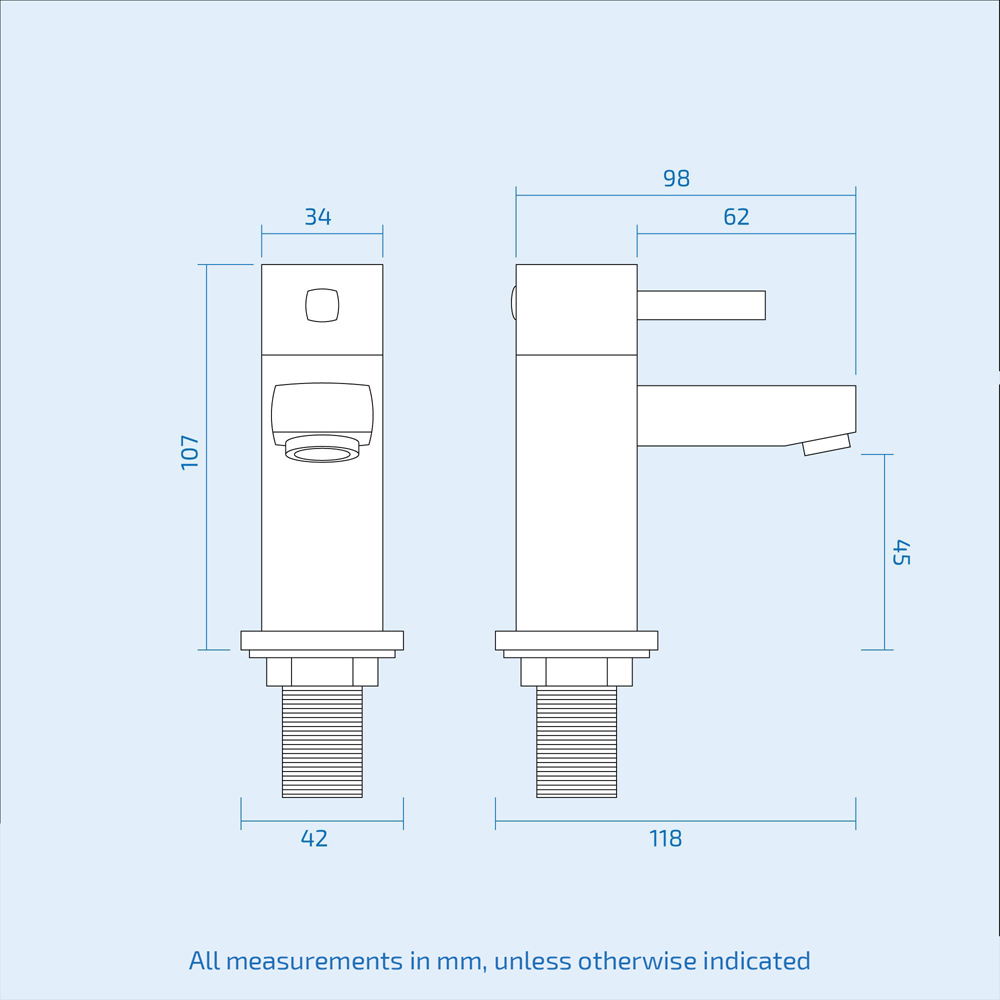 Nes Home Newport Modern Chrome Hot and Cold Twin Bath Taps Image 3
