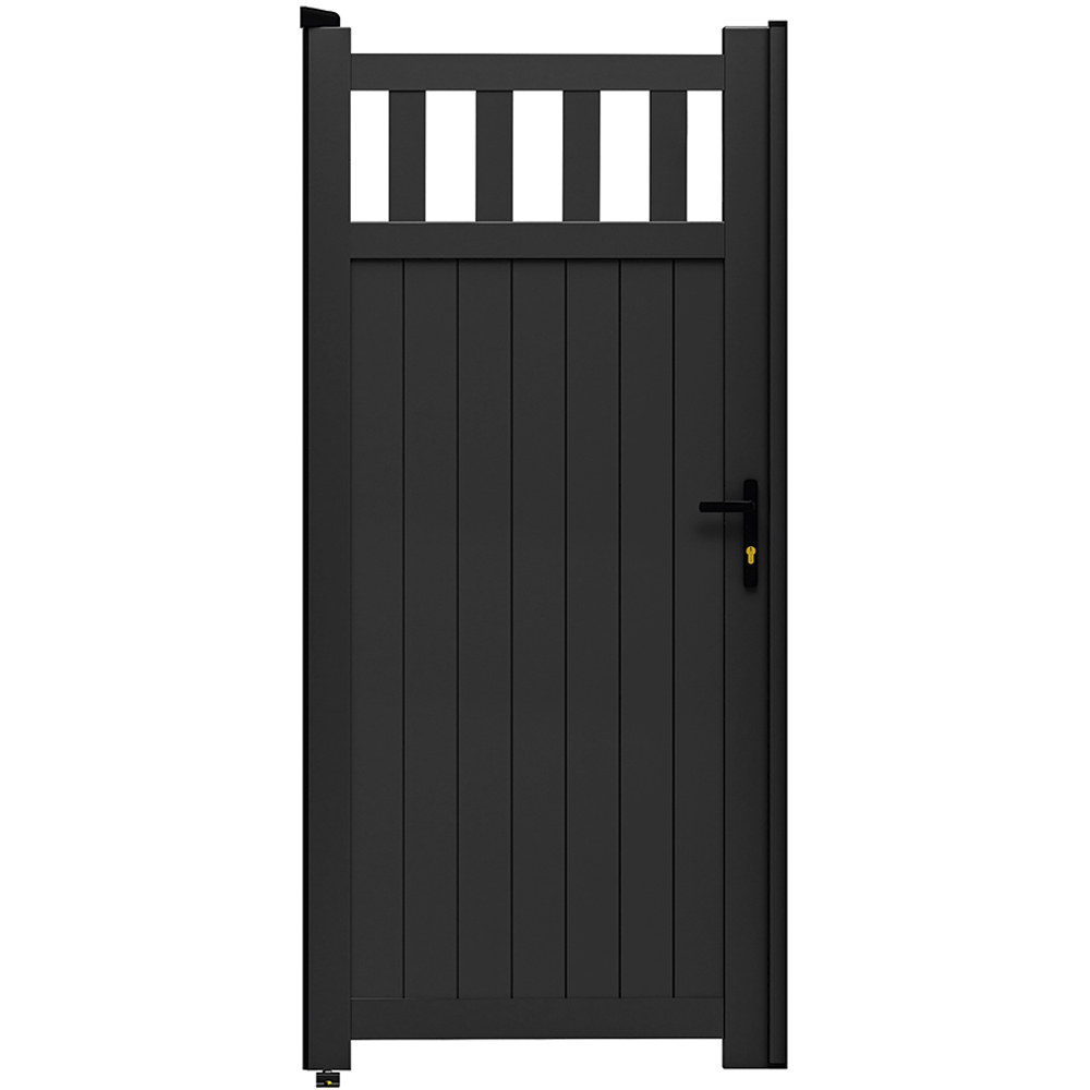 Readymade Gates Black Aluminium Vertical Mix Infill Pedestrian Gate 1800 x 900mm Image 1