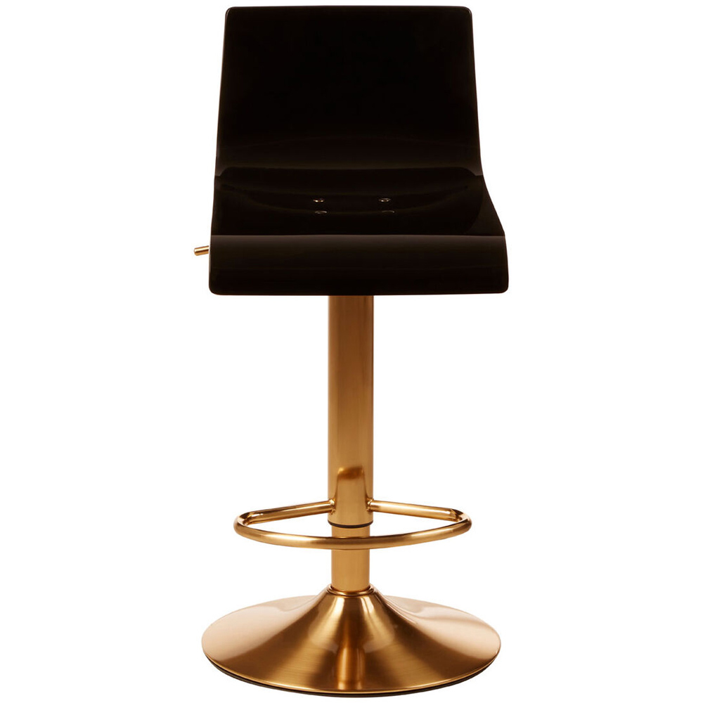 Premier Housewares Baina Black Acrylic Seat and Gold Base Bar Stool Image 2