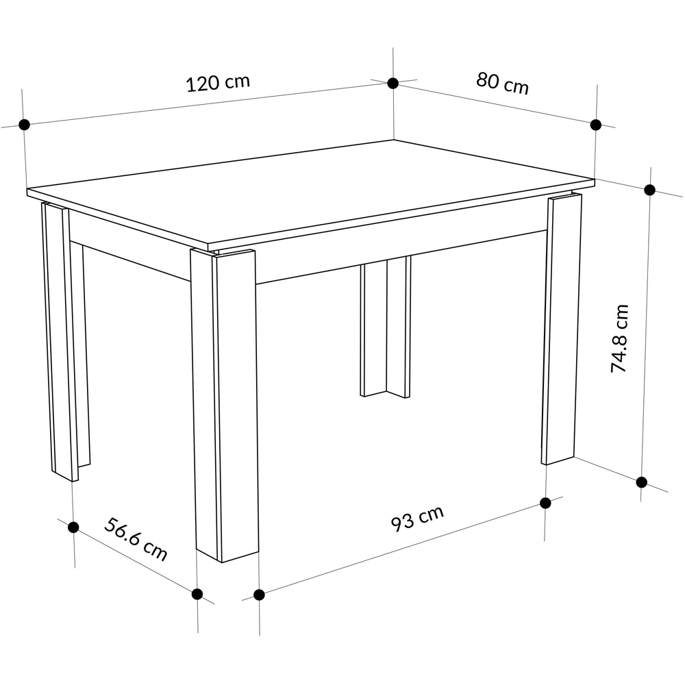 Decortie Tolmen 6 Seater White Dining Table Image 8