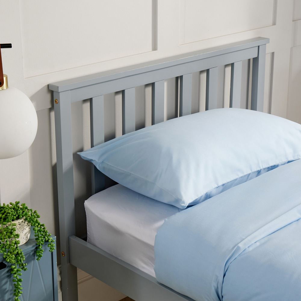 Home Source Florida Single Grey Wooden Bed Frame Image 5