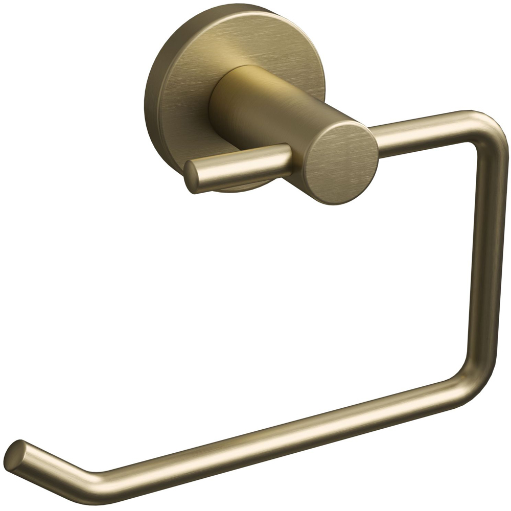 Rothley Satin Brass Round Toilet Roll Holder Image 1