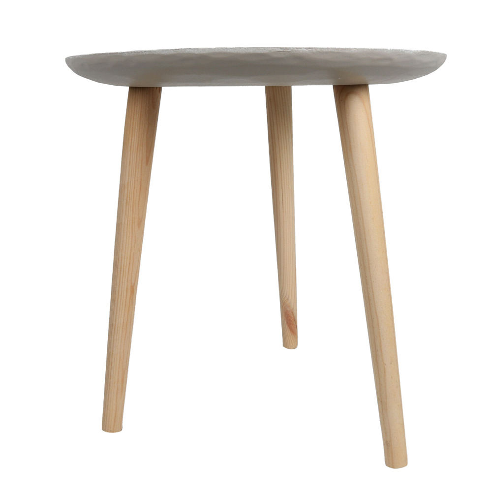 Grey and Natural Flat Top Side Table Image 2