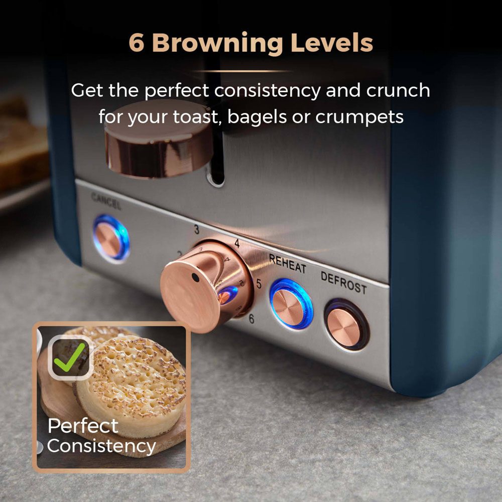 Tower Cavaletto T20036MNB Midnight Blue 2 Slice Toaster Image 6