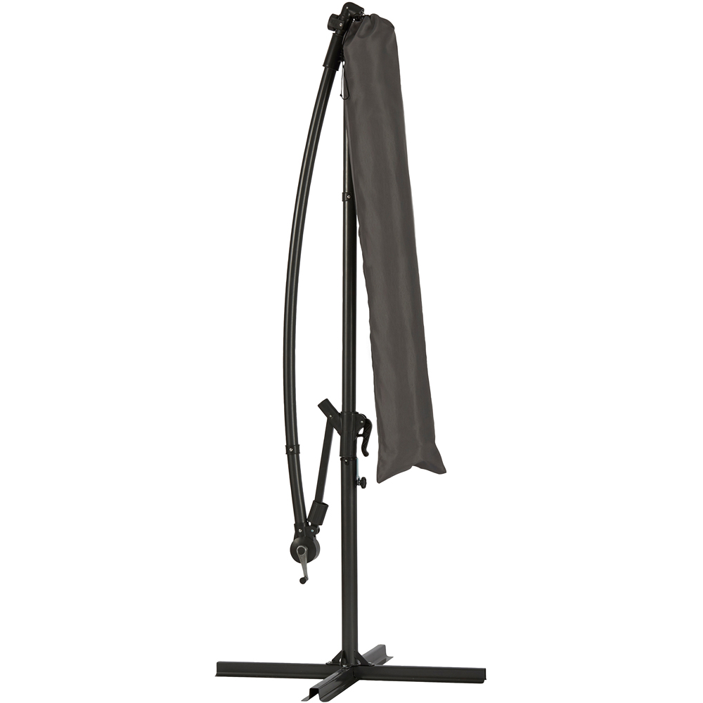 Garden Gear Light Grey Solar LED Parasol with Cover Image 5