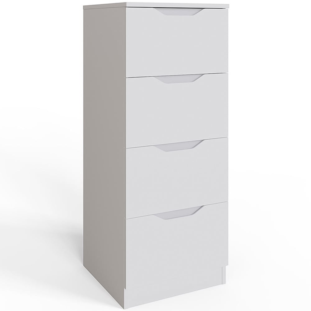 FWStyle Luno 4 Drawer White Modern Chest of Drawers Image 2