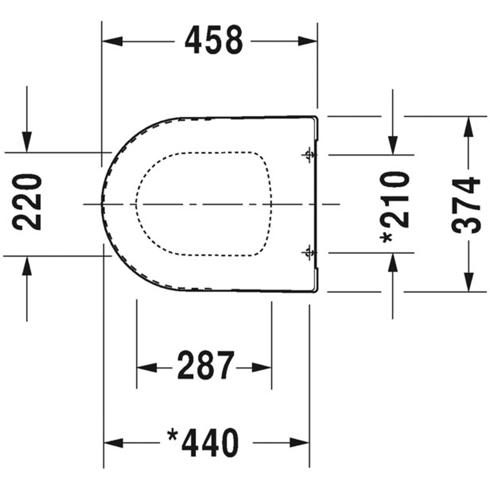 Duravit ME by Starck White Toilet Seat and Cover 374 x 458mm Image 3