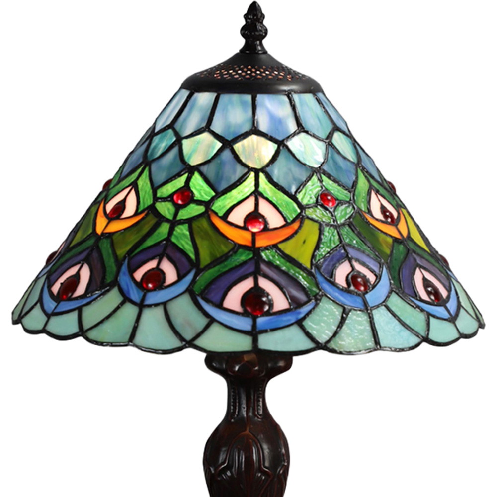 Acacia Home Tiffany Peacock Table Lamp 30.4cm Image 3