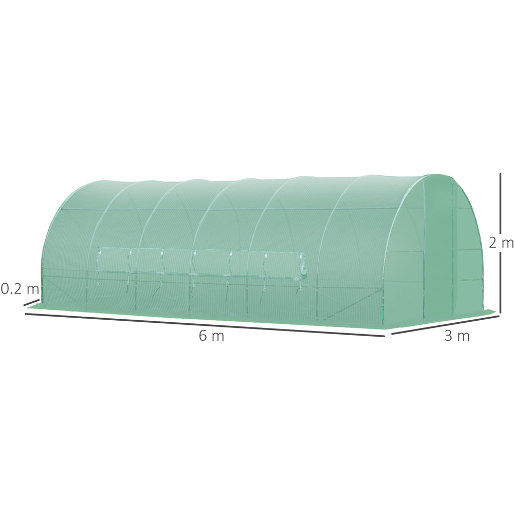Outsunny Green Steel 10 x 20ft Walk In Polytunnel Greenhouse Image 7