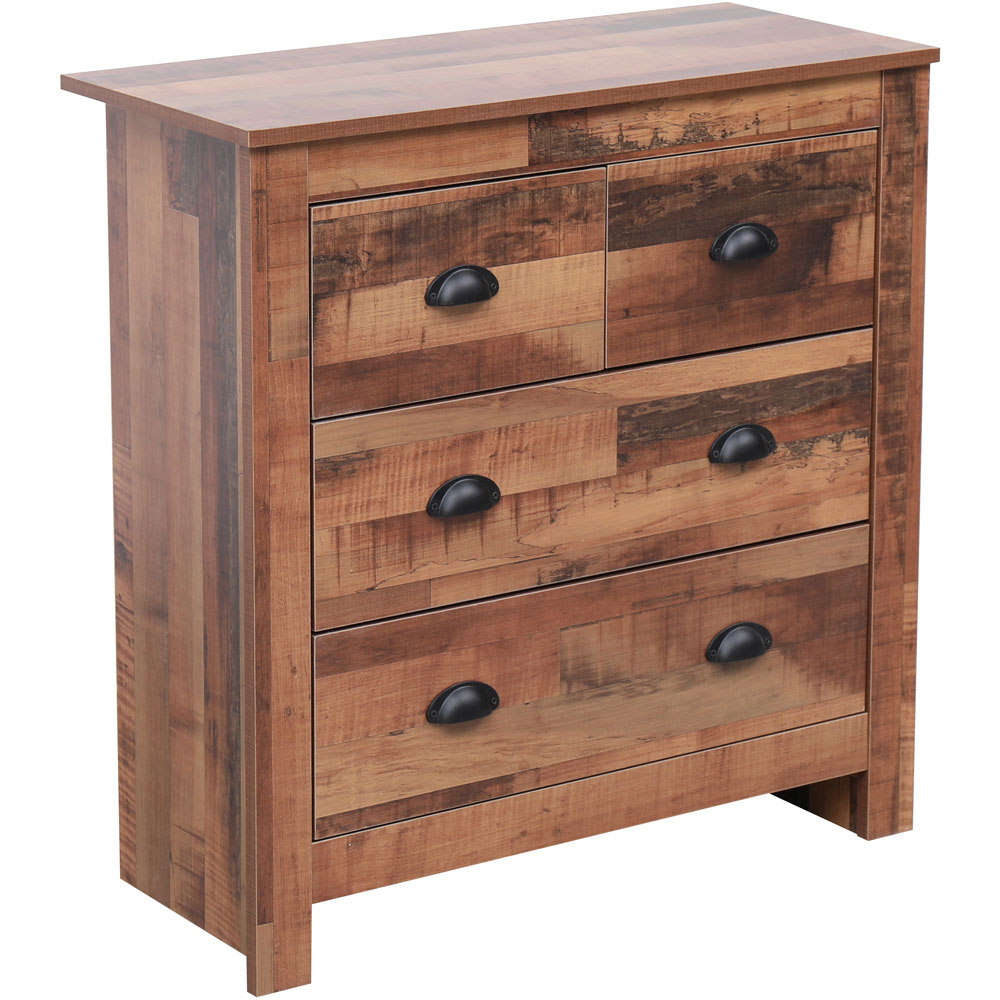 FurnitureHMD 4 Drawer Industrial Style Wooden Chest of Drawers Image 2